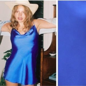 Zara satin blue mini dress
